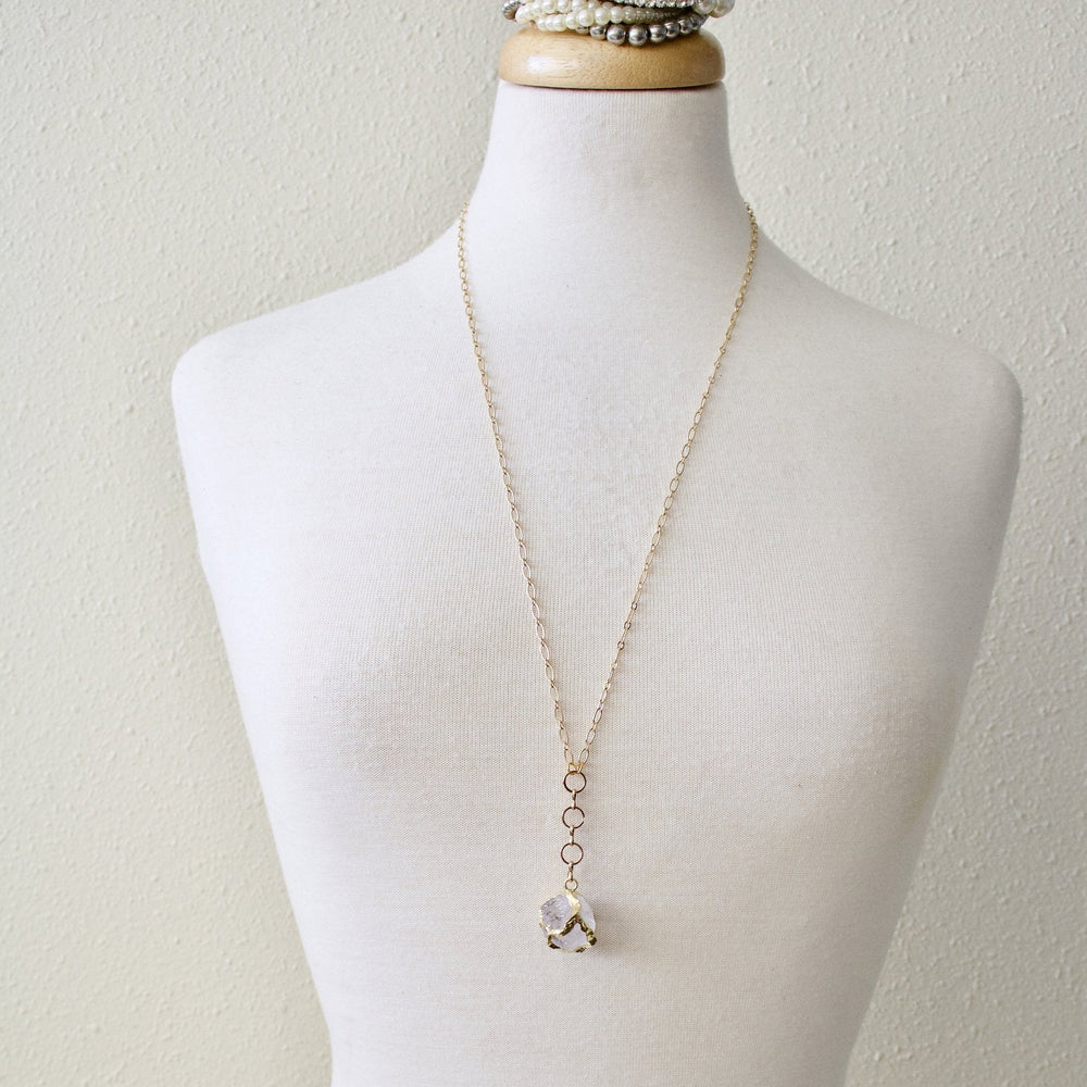 Quartz Cube Necklace | TISH Jewelry - Pretty by Her- handmade locally in Cambridge, Ontario