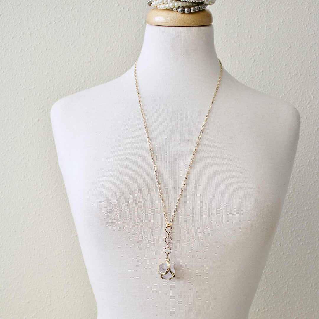 Quartz Cube Necklace | TISH Jewelry - Pretty by Her- handmade locally in Cambridge, Ontario