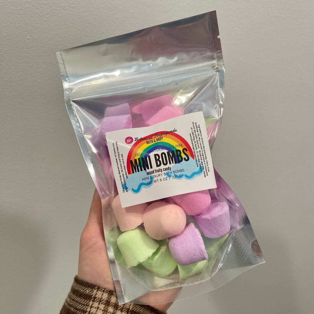 Rainbow Mini Bath Bombs | Botanical Propaganda - Pretty by Her- handmade locally in Cambridge, Ontario