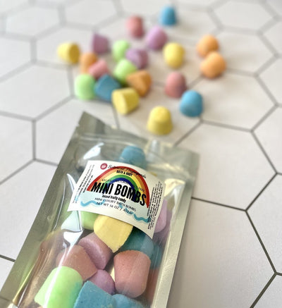 Rainbow Mini Bath Bombs | Botanical Propaganda - Pretty by Her- handmade locally in Cambridge, Ontario
