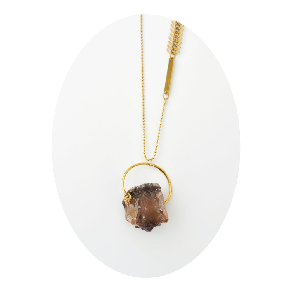 Red Calcite #2 Necklace | Abbie Darling - Pretty by Her- handmade locally in Cambridge, Ontario