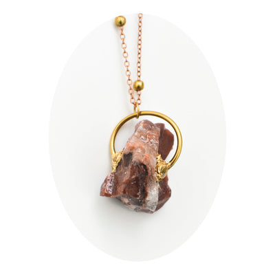 Red Calcite #3 Necklace | Abbie Darling - Pretty by Her- handmade locally in Cambridge, Ontario