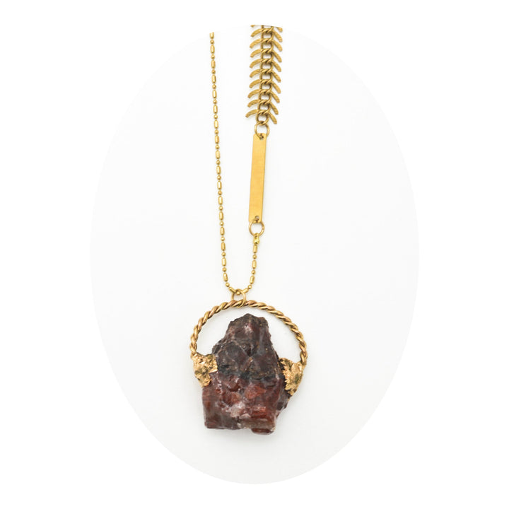 Red Calcite #6 Necklace | Abbie Darling - Pretty by Her- handmade locally in Cambridge, Ontario