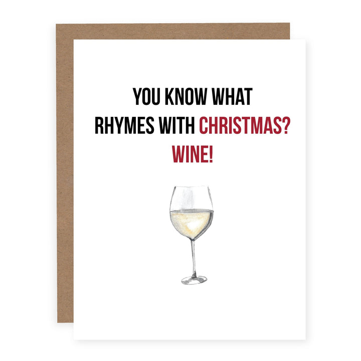Rhymes with Christmas Wine | Card or Boxed Set - Pretty by Her- handmade locally in Cambridge, Ontario