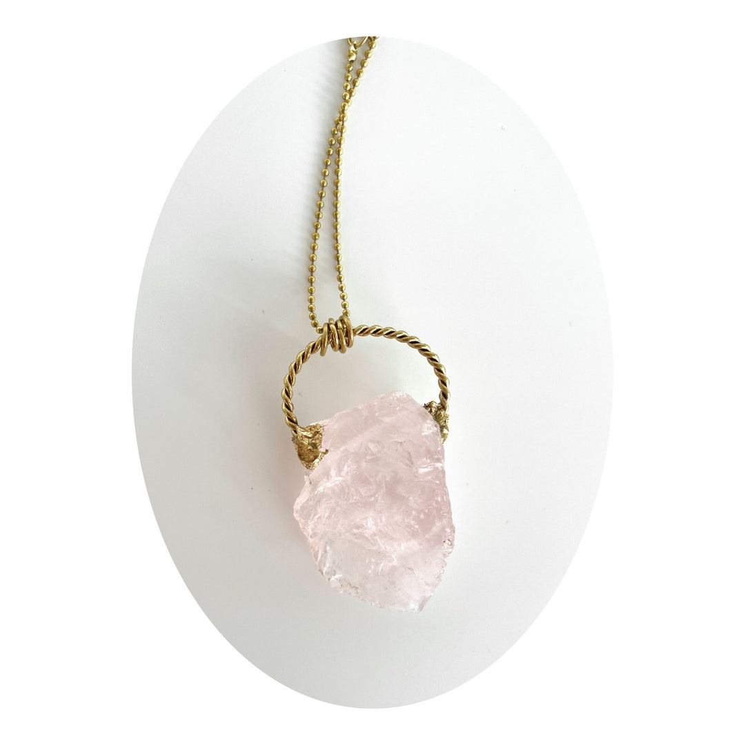 Rose Quartz #1 Necklace | Abbie Darling - Pretty by Her- handmade locally in Cambridge, Ontario
