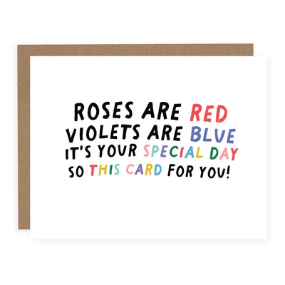 Roses Are Red This Card is For You | Card - Pretty by Her- handmade locally in Cambridge, Ontario