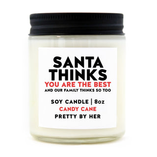 Santa Thinks You are the Best | Soy Wax Candle - Pretty by Her- handmade locally in Cambridge, Ontario