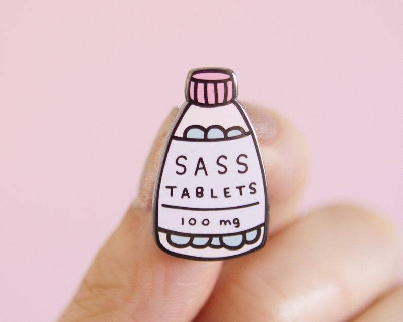 Sass Tablets Enamel Pin | Little Woman Goods - Pretty by Her- handmade locally in Cambridge, Ontario