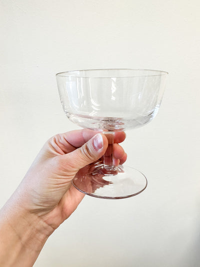 Set of 4 short stemmed Crystal Cocktail Coupes LOCAL PICK UP ONLY - Pretty by Her- handmade locally in Cambridge, Ontario