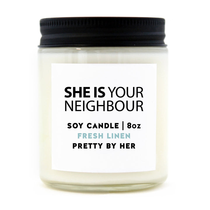 She is Your Neighbour Soy Candle - Pretty by Her- handmade locally in Cambridge, Ontario