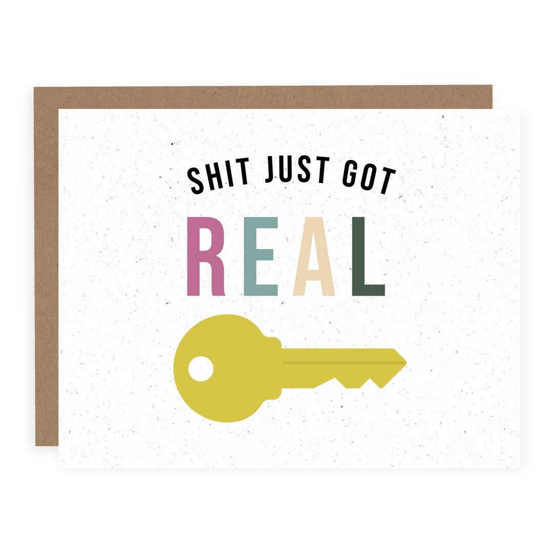 Shit Just Got Real New Home | Card - Pretty by Her- handmade locally in Cambridge, Ontario