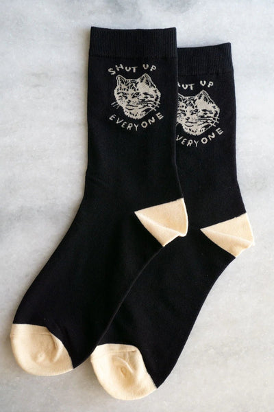 Shut Up Everyone Socks | Stay Home Club - Pretty by Her- handmade locally in Cambridge, Ontario