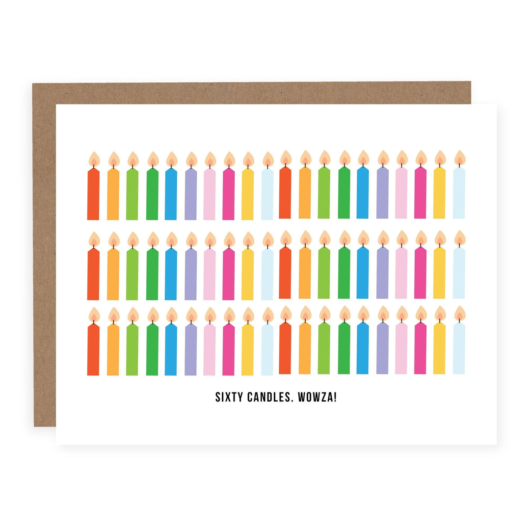 Sixty Candles Wowza | Card - Pretty by Her- handmade locally in Cambridge, Ontario