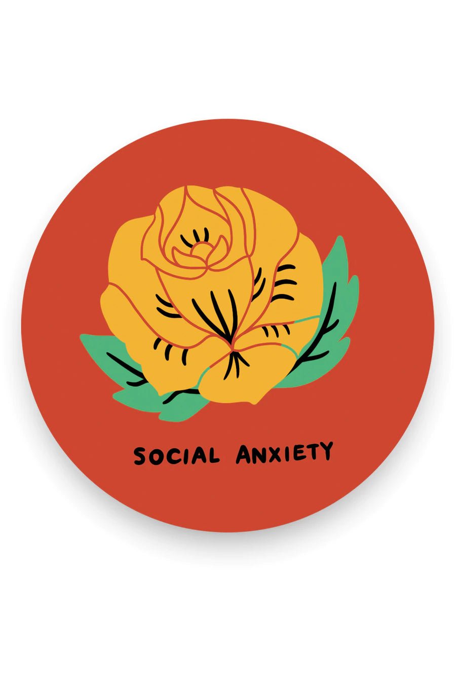 Social Anxiety Sticker | Stay Home Club - Pretty by Her- handmade locally in Cambridge, Ontario