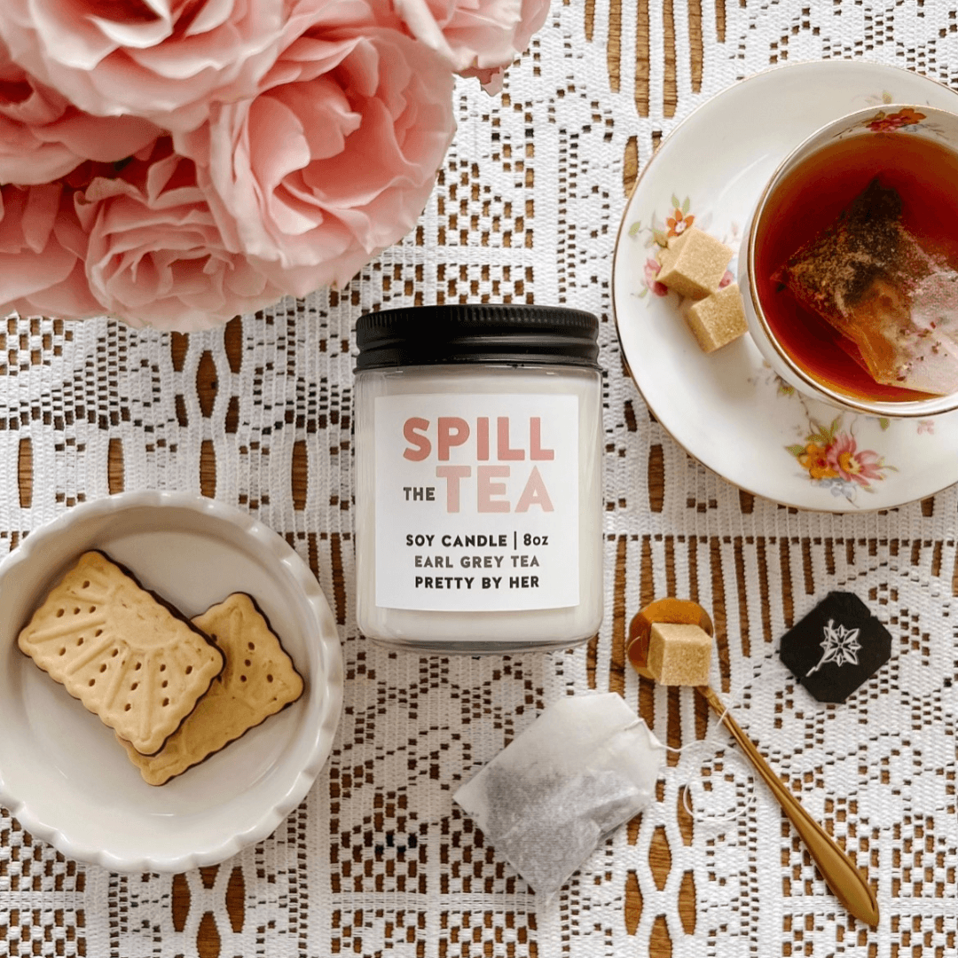 Spill the Tea | Soy Wax Candle - Pretty by Her- handmade locally in Cambridge, Ontario