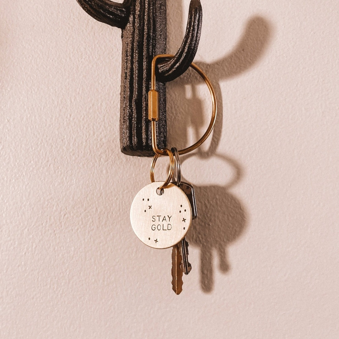 Stay Gold Brass Keychain | Models & Monsters - Pretty by Her- handmade locally in Cambridge, Ontario