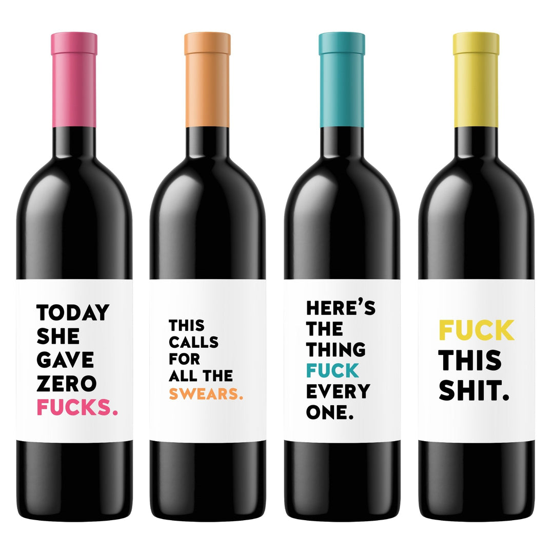 Sweary | Wine Label Set - Pretty by Her- handmade locally in Cambridge, Ontario