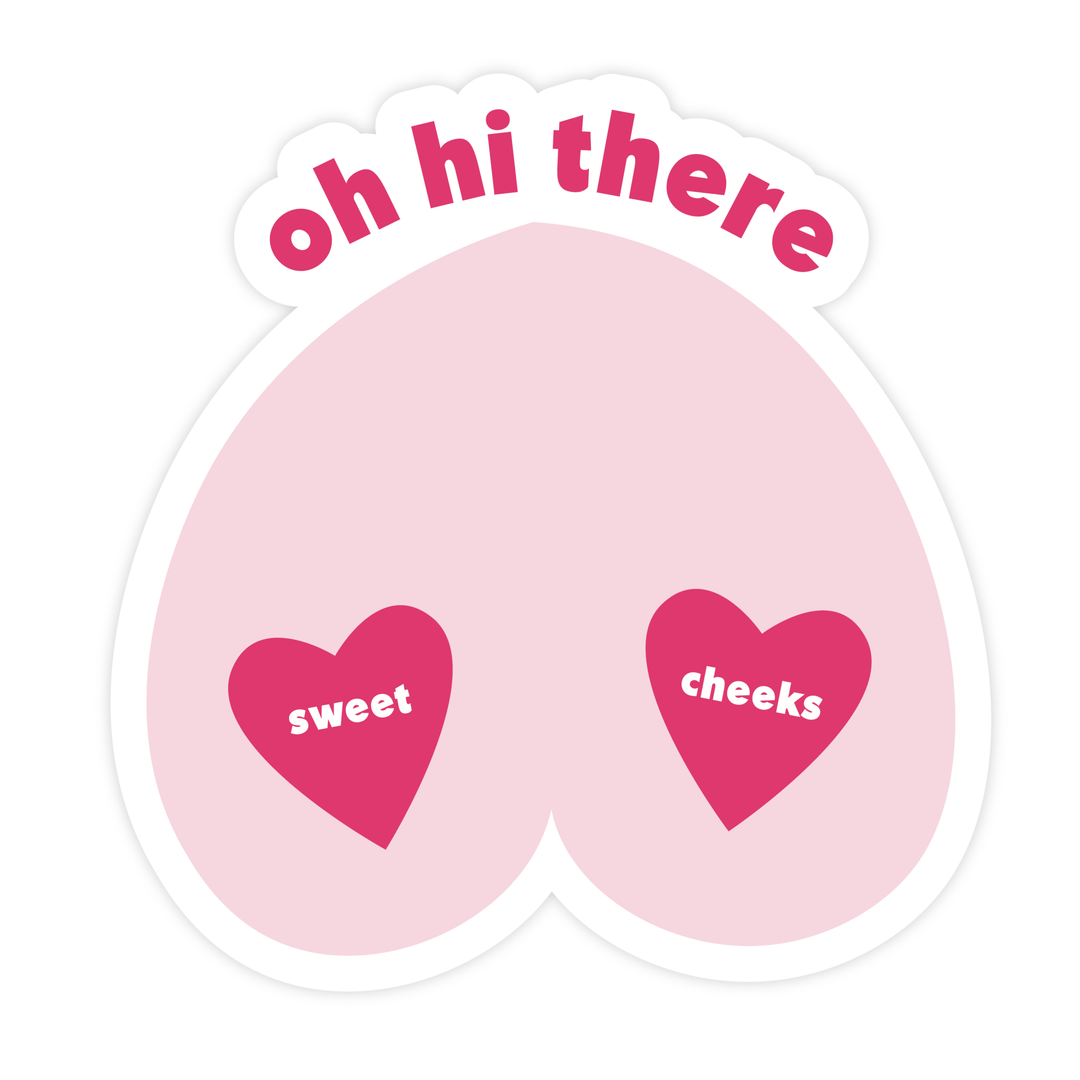 Sweet Cheeks | Sticker - Pretty by Her- handmade locally in Cambridge, Ontario
