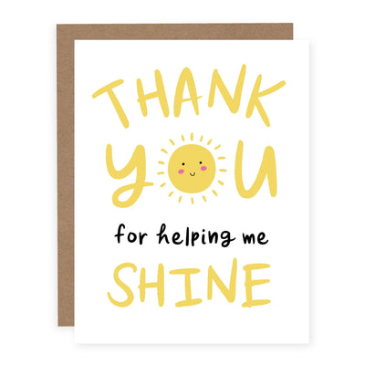 Thanks for Helping me Shine | Card - Pretty by Her- handmade locally in Cambridge, Ontario