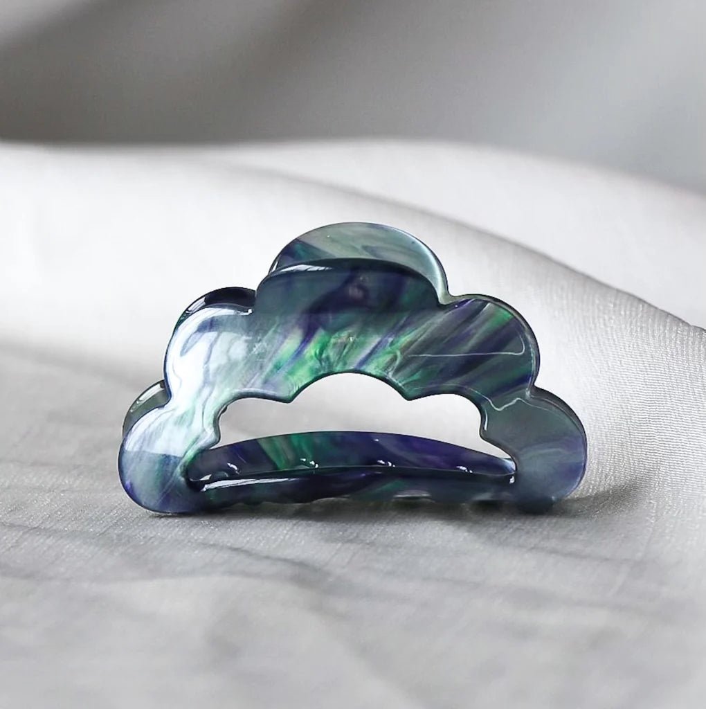The Cloud Mini Green and VIolet Hair Clip | Horace Jewelry - Pretty by Her- handmade locally in Cambridge, Ontario
