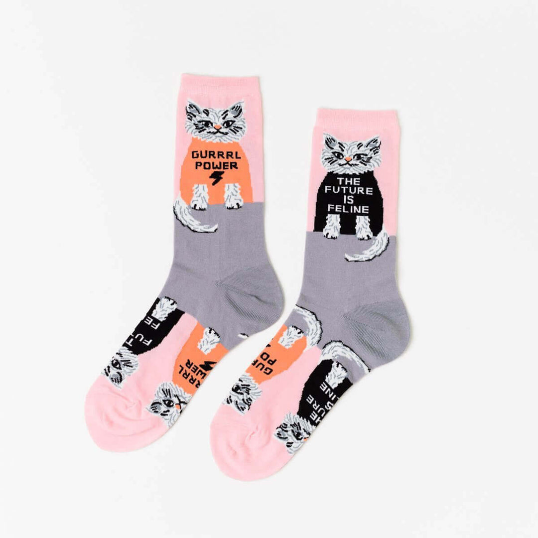 The Future Is Feline Socks | Yellow Owl Workshop - Pretty by Her- handmade locally in Cambridge, Ontario