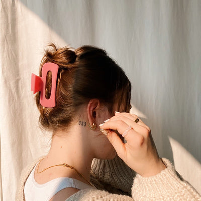 The Ronda II Pink Hair Clip | Horace Jewelry - Pretty by Her- handmade locally in Cambridge, Ontario