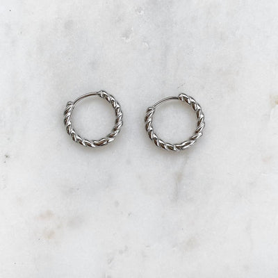 Torsa Silver Hoop Earrings | Horace Jewelry - Pretty by Her- handmade locally in Cambridge, Ontario
