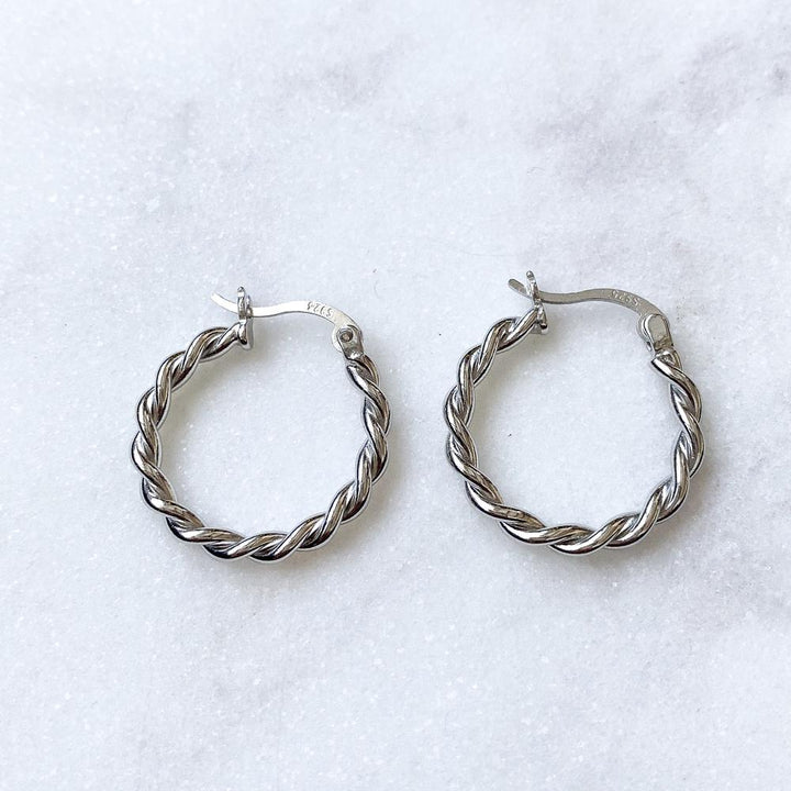 Torsada Silver Hoop Earrings | Horace Jewelry - Pretty by Her- handmade locally in Cambridge, Ontario