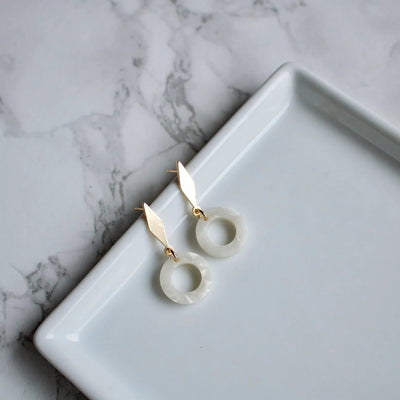 Toya White Diamond Stud Earrings | TISH Jewelry - Pretty by Her- handmade locally in Cambridge, Ontario