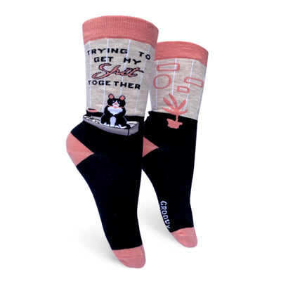 Trying to Get My Shit Together Socks | Groovy Things - Pretty by Her- handmade locally in Cambridge, Ontario