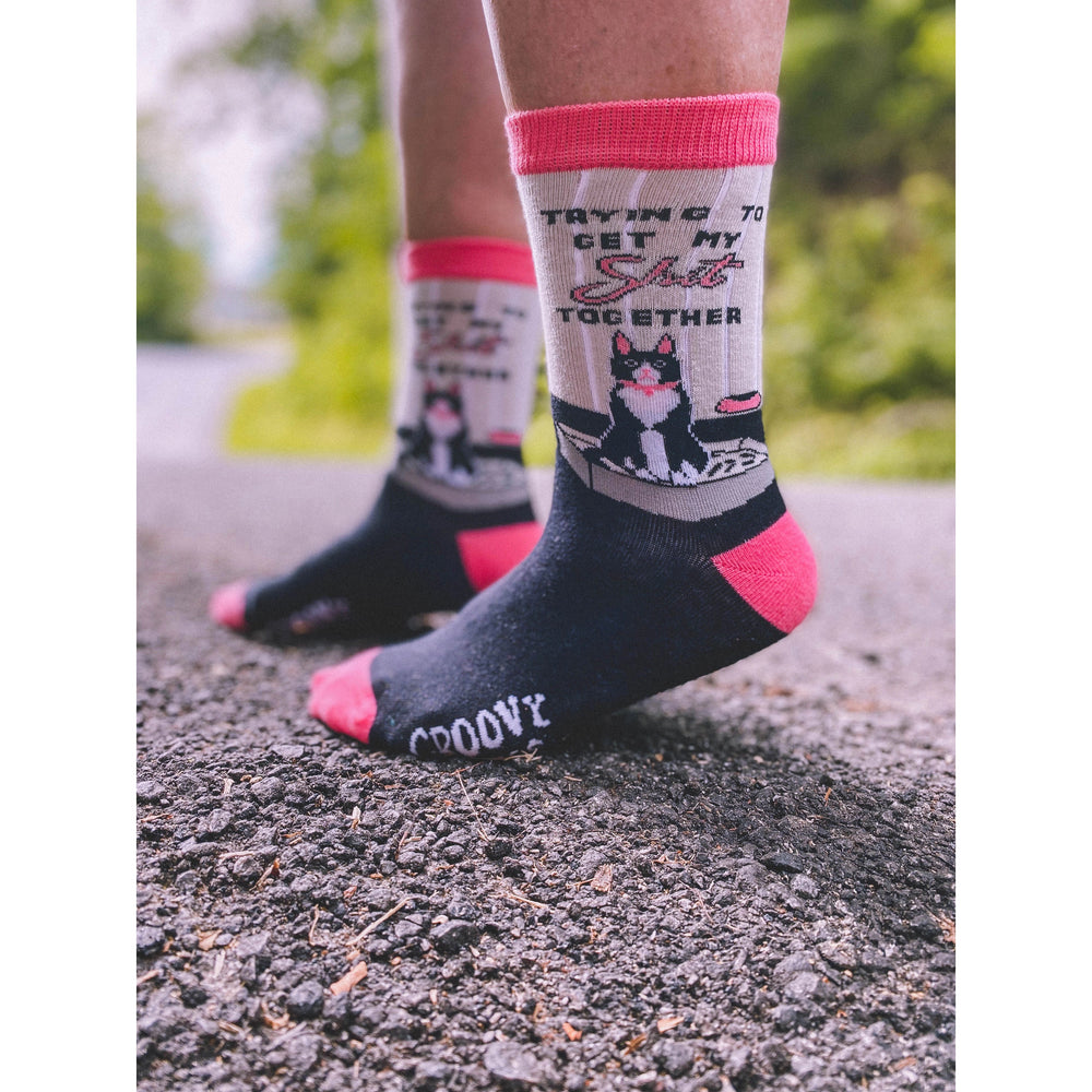 Trying to Get My Shit Together Socks | Groovy Things - Pretty by Her- handmade locally in Cambridge, Ontario