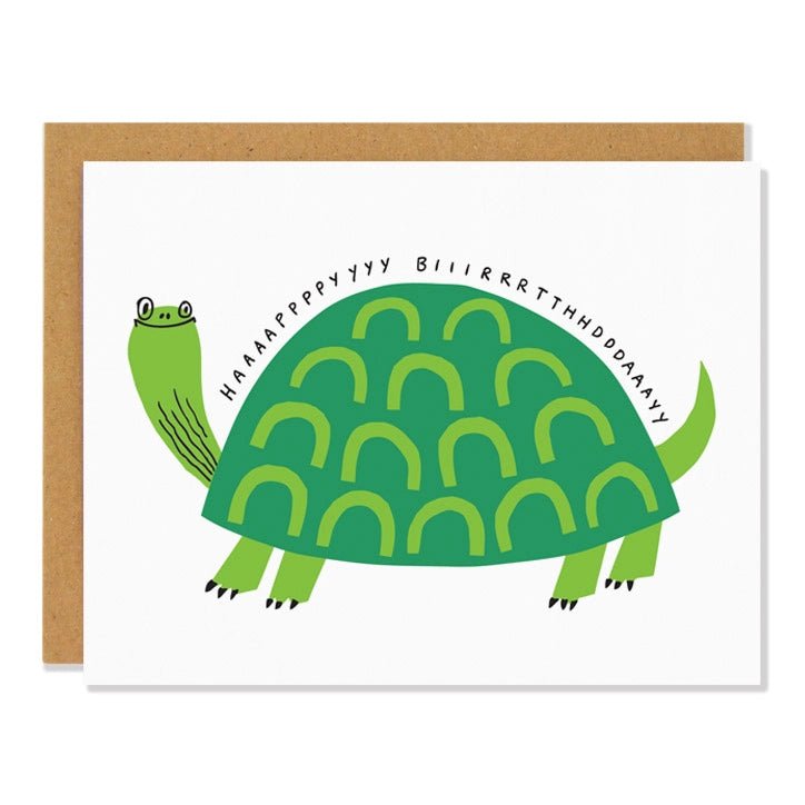 Turtle Happy Birthday Card | Badger & Burke - Pretty by Her- handmade locally in Cambridge, Ontario