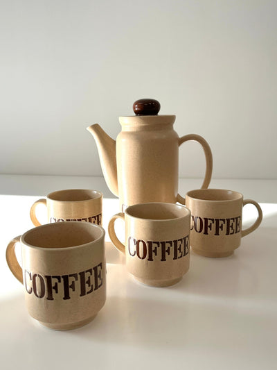 Vintage Coffee Carafe and Set of 4 Mugs LOCAL PICK UP ONLY - Pretty by Her- handmade locally in Cambridge, Ontario