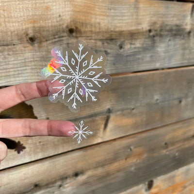 Winter Snowflakes Rainbow Suncatcher Sticker Set - Pretty by Her- handmade locally in Cambridge, Ontario