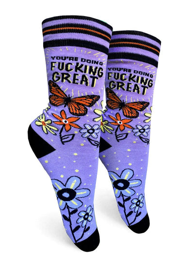 You're Doing Fucking Great Women's Socks | Groovy Things - Pretty by Her- handmade locally in Cambridge, Ontario